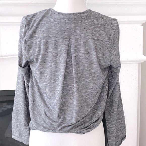 Max Studio Button Down Gray Front Tie Small Relax Fit Casual Lightweight - Picture 6 of 9